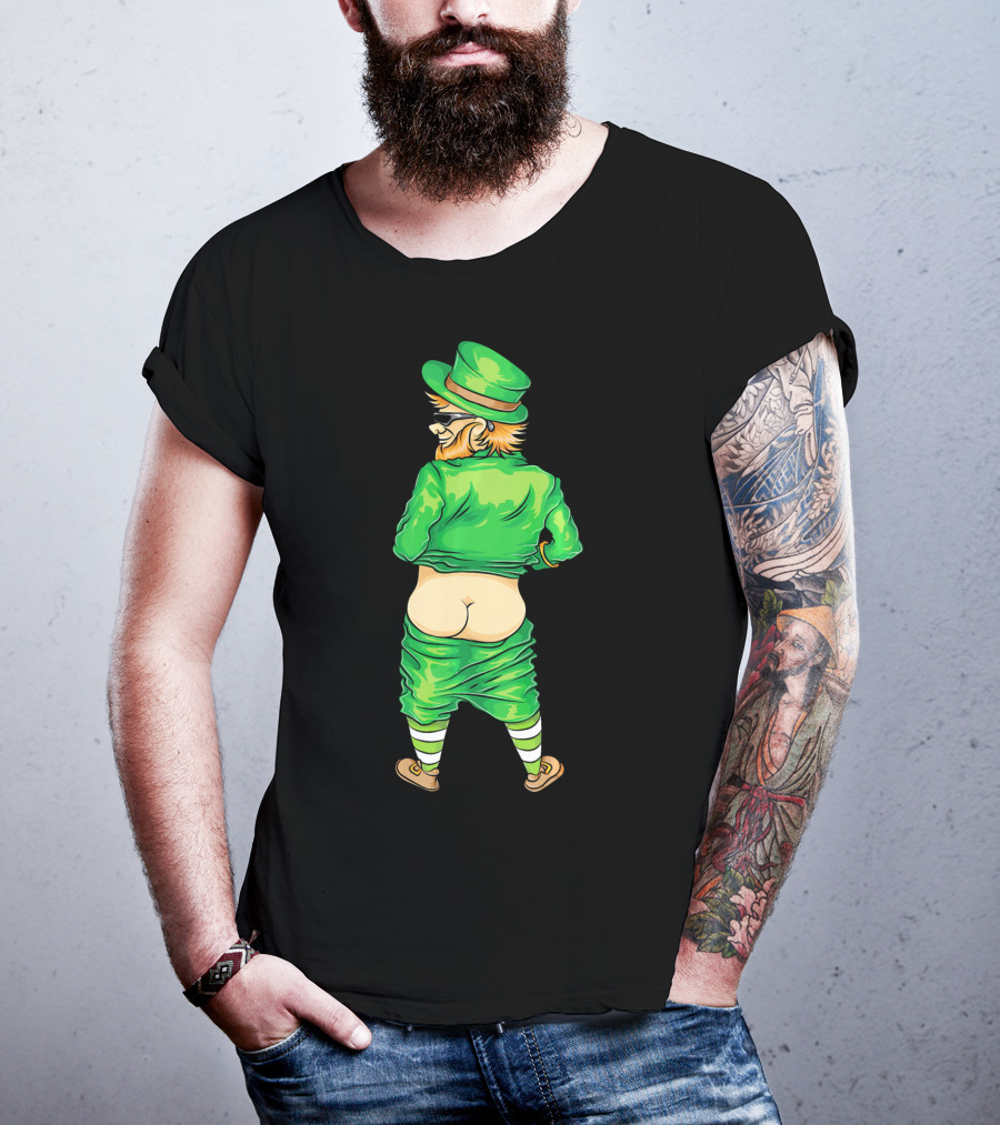 Mooning Leprechaun St. Patricks Day Funny Irish Humor T-Shirt