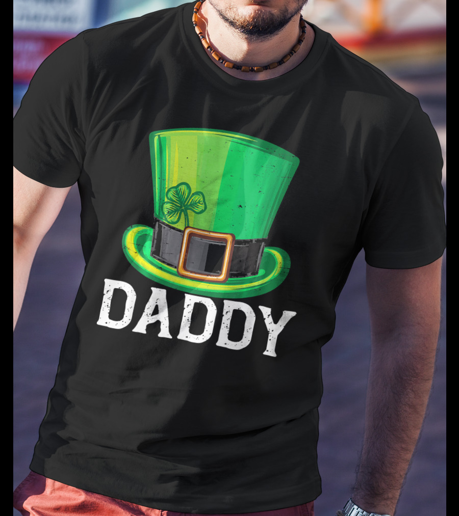 Daddy Leprechaun Hat Shamrock Matching Family T-Shirt