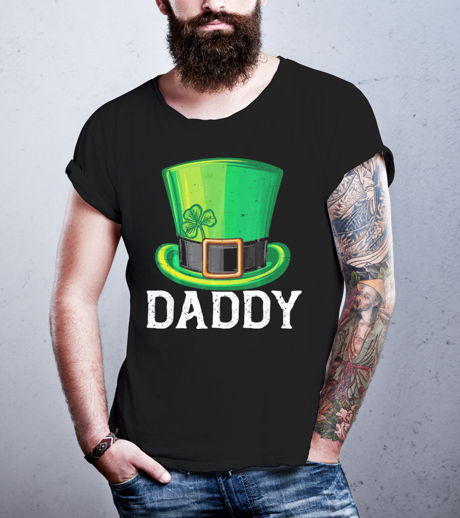 Daddy Leprechaun Hat Shamrock Matching Family T-Shirt