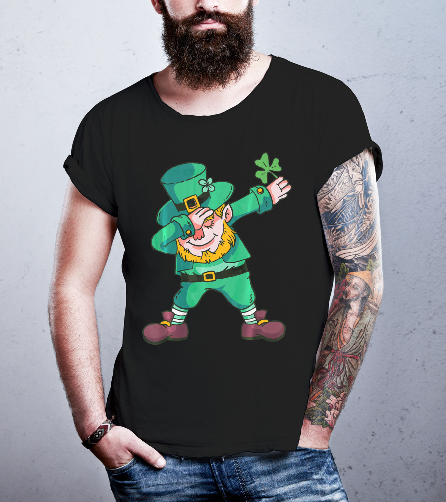 Dabbing Leprechaun Irish Shamrock T-Shirt