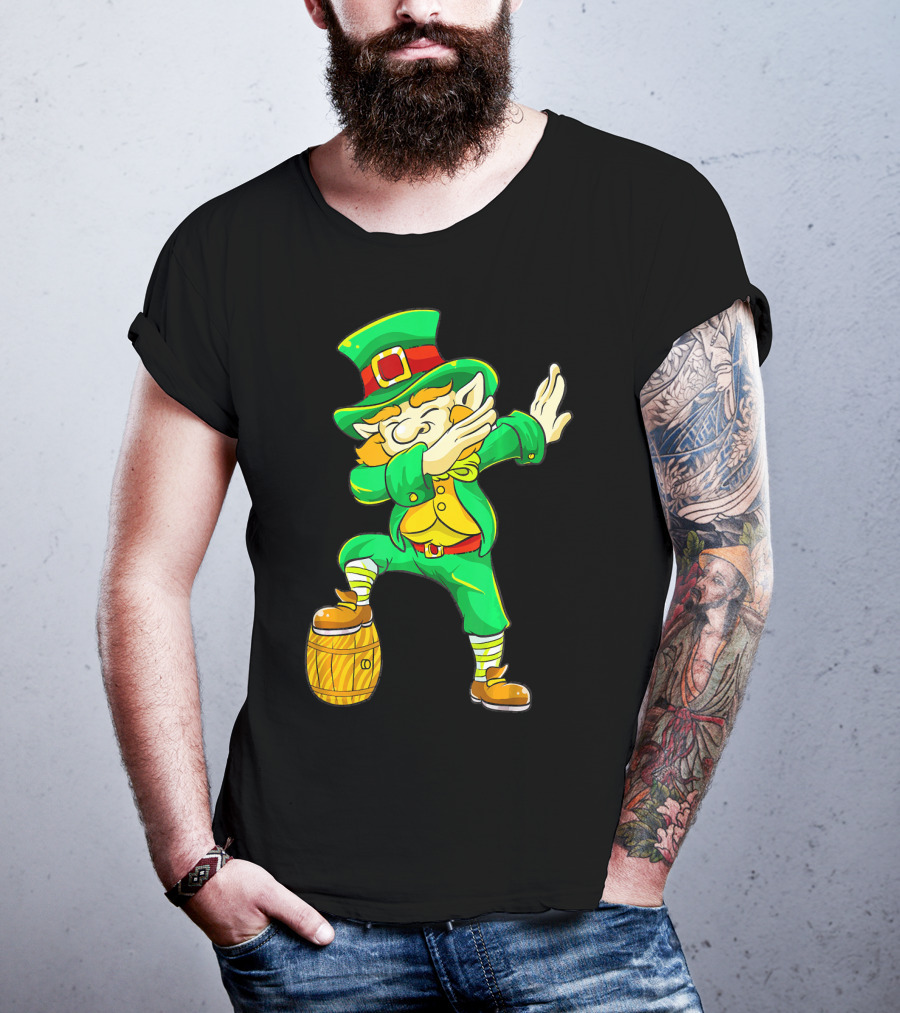 Dabbing Leprechaun Irish St Patrick's Day Beer Keg T-Shirt