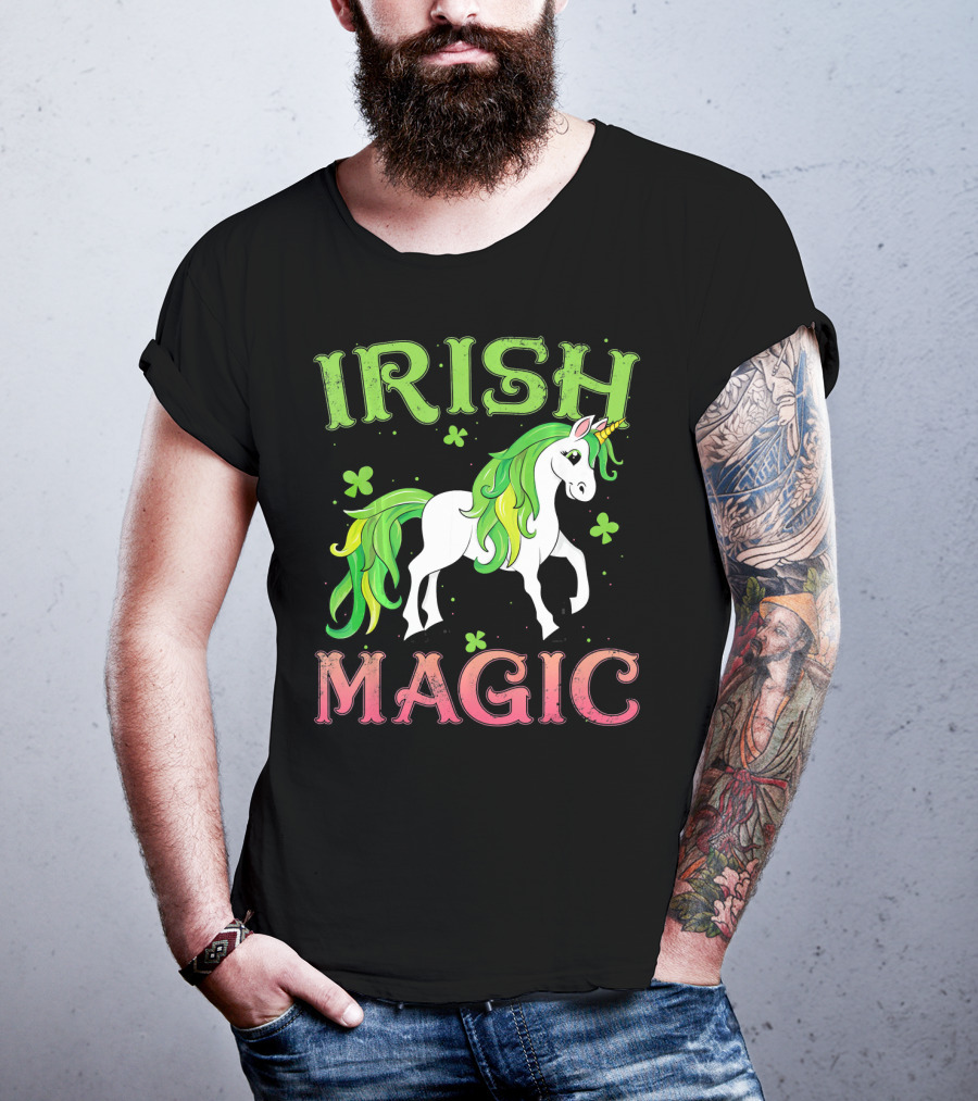 Irish Magic Unicorn Clover T-Shirt