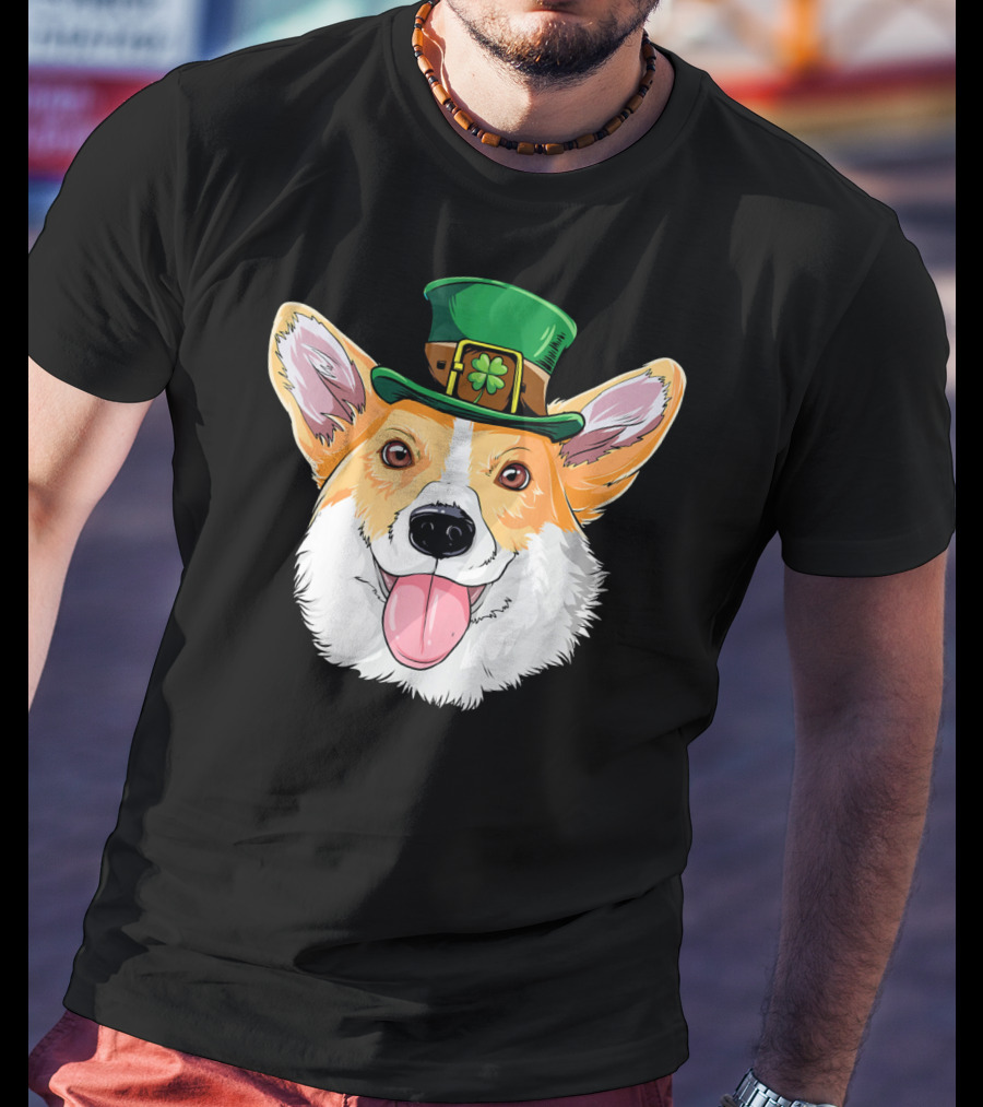 Corgi Leprechaun St Patrick's Hat T-Shirt