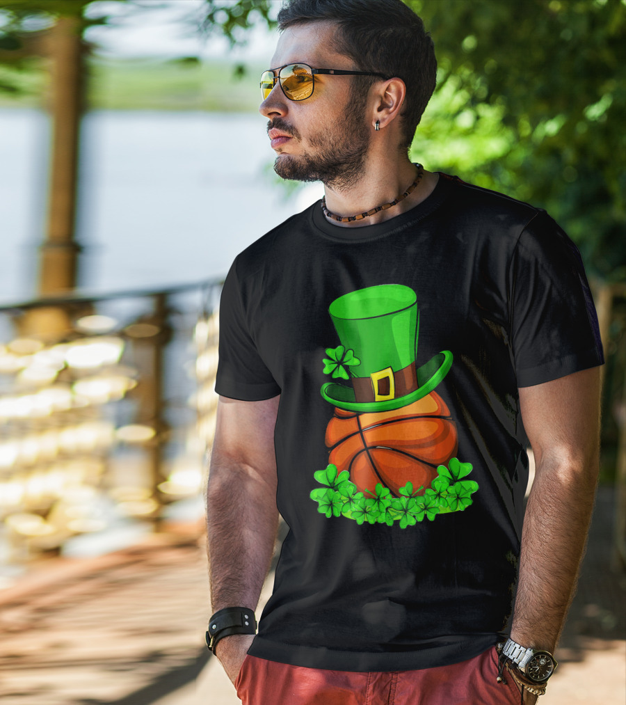 Leprechaun Hat Basketball Shamrock St. Patrick's Day T-Shirt