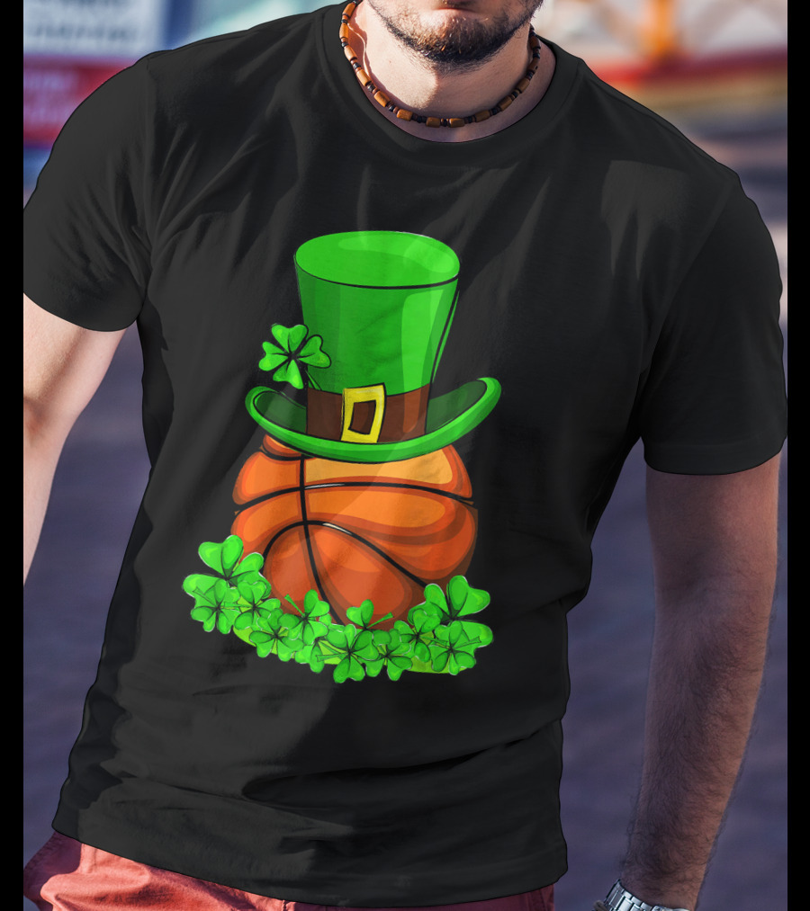 Leprechaun Hat Basketball Shamrock St. Patrick's Day T-Shirt