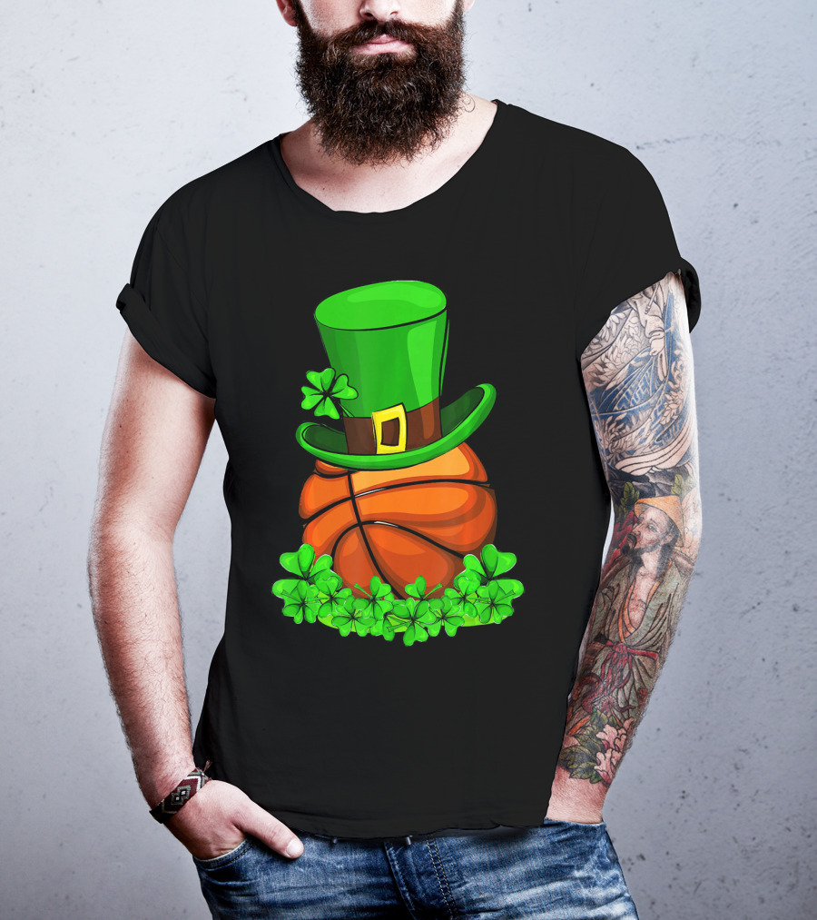 Leprechaun Hat Basketball Shamrock St. Patrick's Day T-Shirt