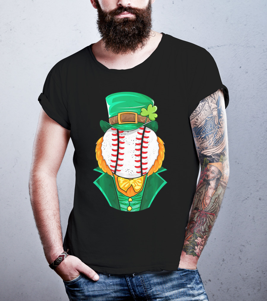 Irish Leprechaun Baseball St Patricks Day T-Shirt