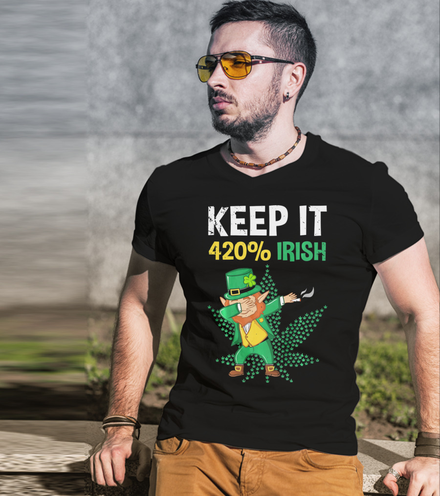 Keep It 420% Irish St Patrick's Day Weed Leprechaun T-Shirt