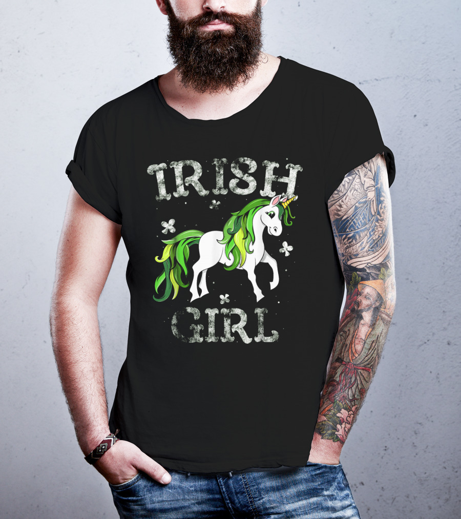 Irish Girl Green Mane Unicorn T-Shirt