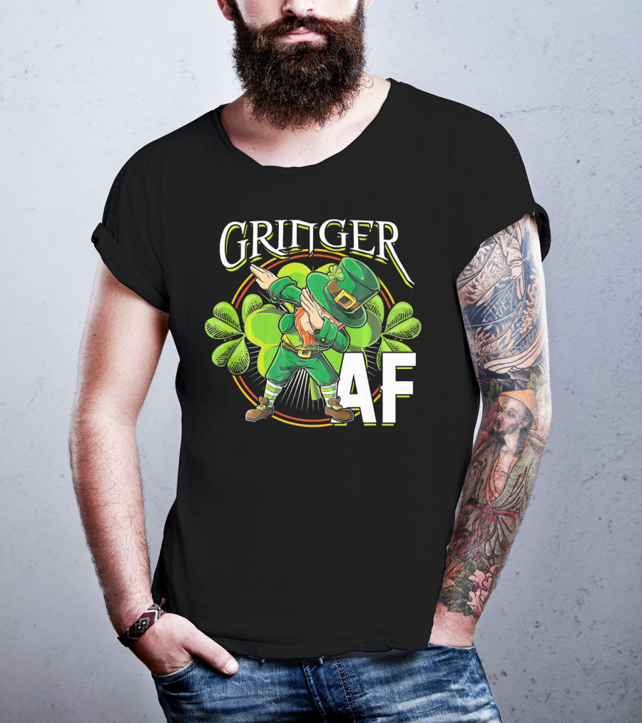 GRINGER AF Dabbing Leprechaun T-Shirt
