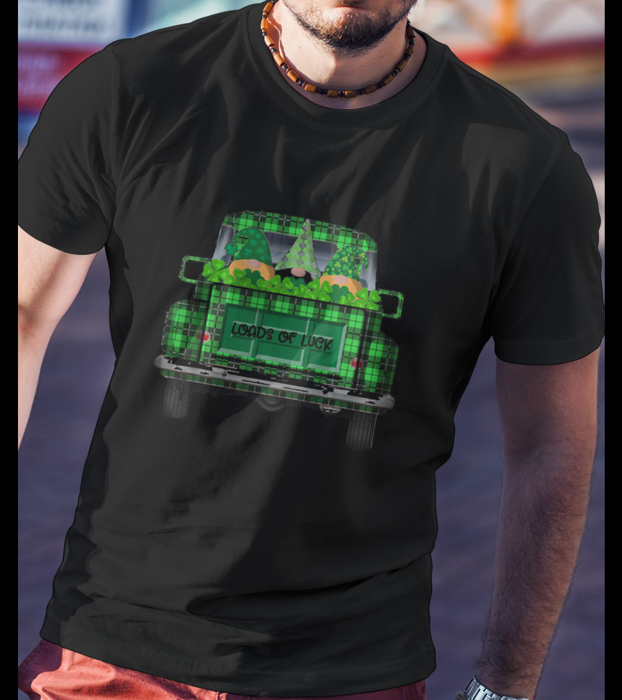 Leprechaun Gnomes Vintage Truck Loads Of Luck St Patri T-Shirt