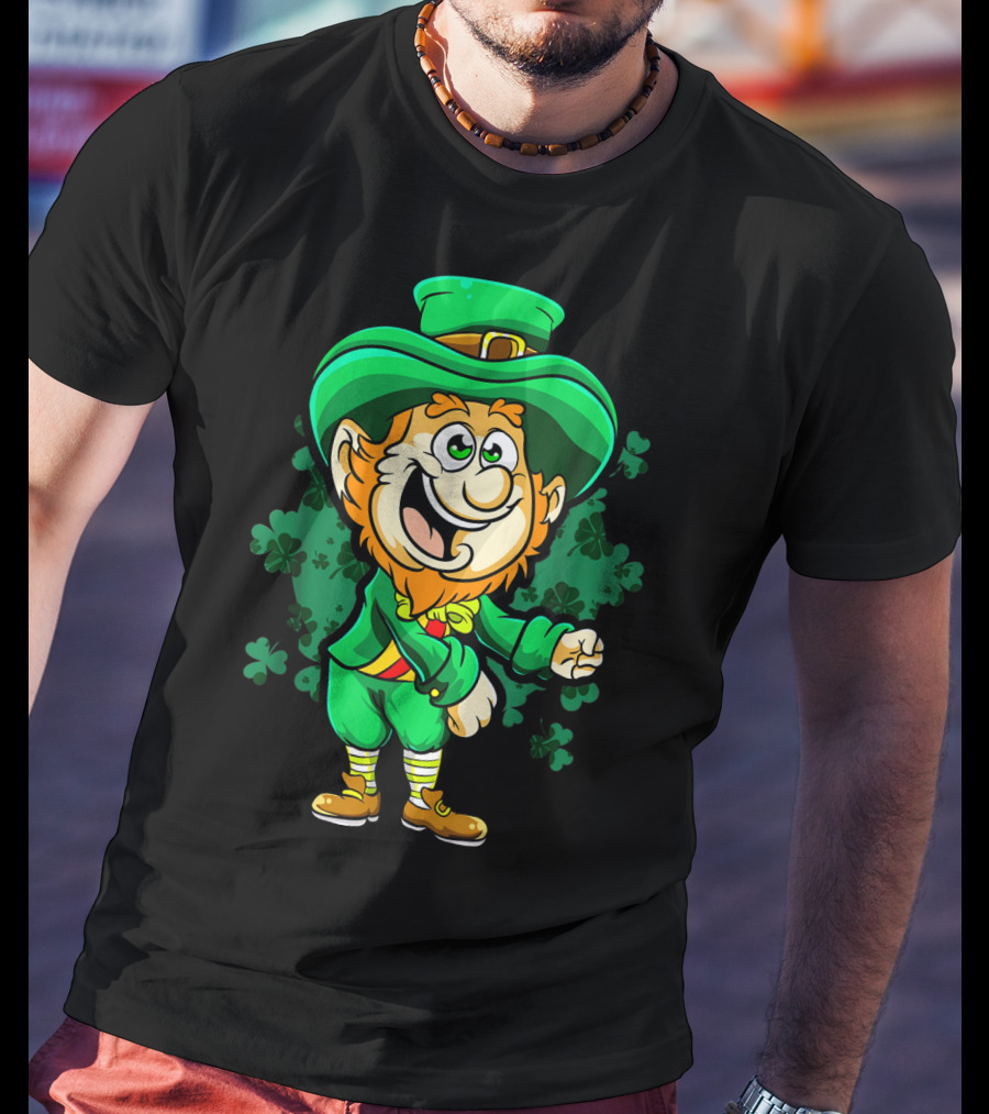 Leprechaun Floss Dance With Shamrocks For St Patricks Day T-Shirt
