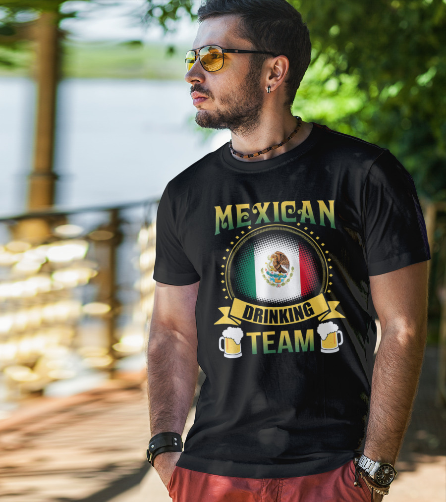 Mexican Drinking Team Patricks Day Flag And Beer Mug T-Shirt