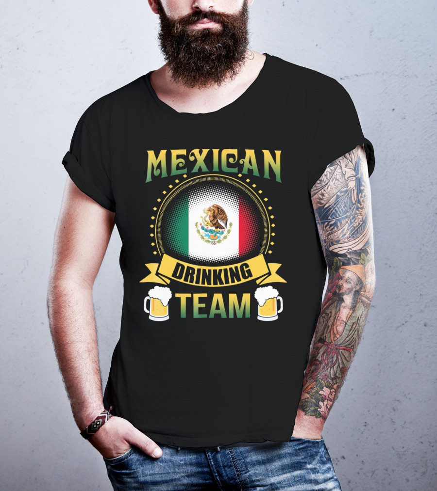 Mexican Drinking Team Patricks Day Flag And Beer Mug T-Shirt