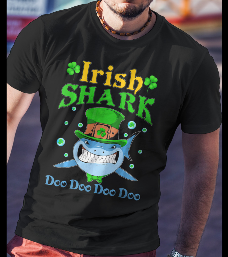 Irish Shark St Patricks Day Doo Doo Doo Doo T-Shirt