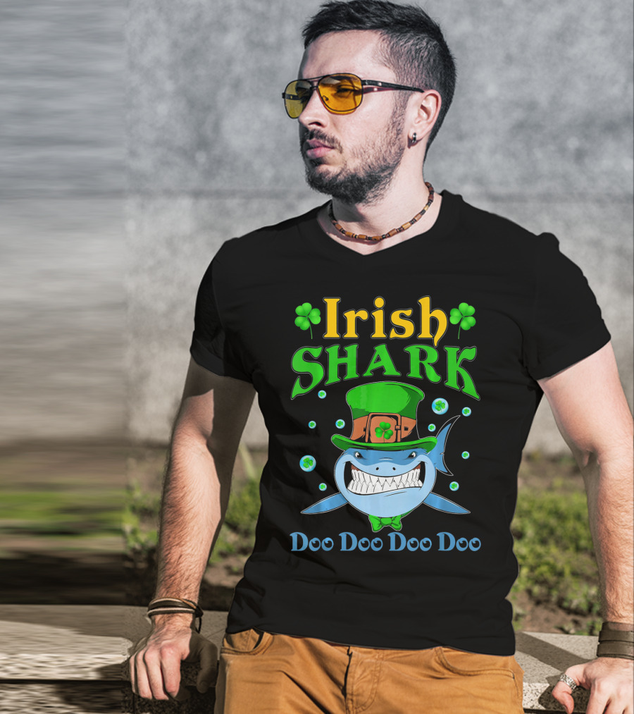 Irish Shark St Patricks Day Doo Doo Doo Doo T-Shirt