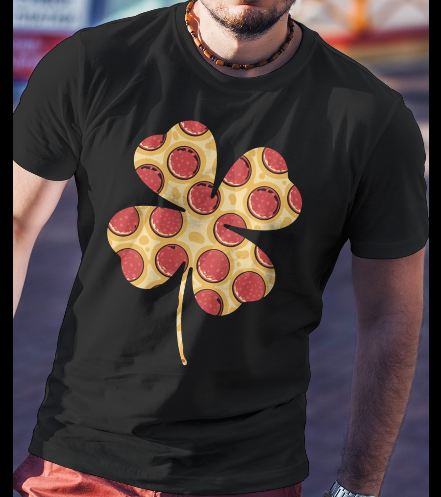 Shamrock Pizza Pepperoni Longsleeve St Patri T-Shirt