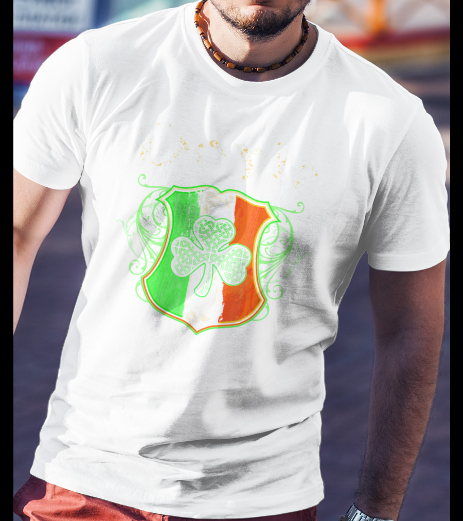 Doyle Irish Last Name Shamrock Shield Irish Flag T-Shirt