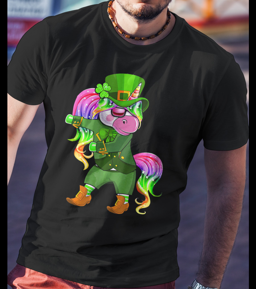 Leprechaun Costume Funny Flossing Unicorn St. Patrick's Day T-Shirt