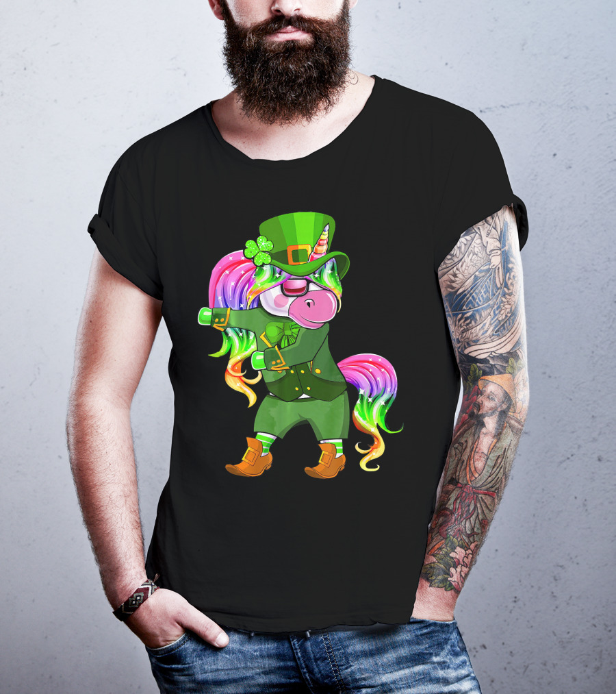 Leprechaun Costume Funny Flossing Unicorn St. Patrick's Day T-Shirt