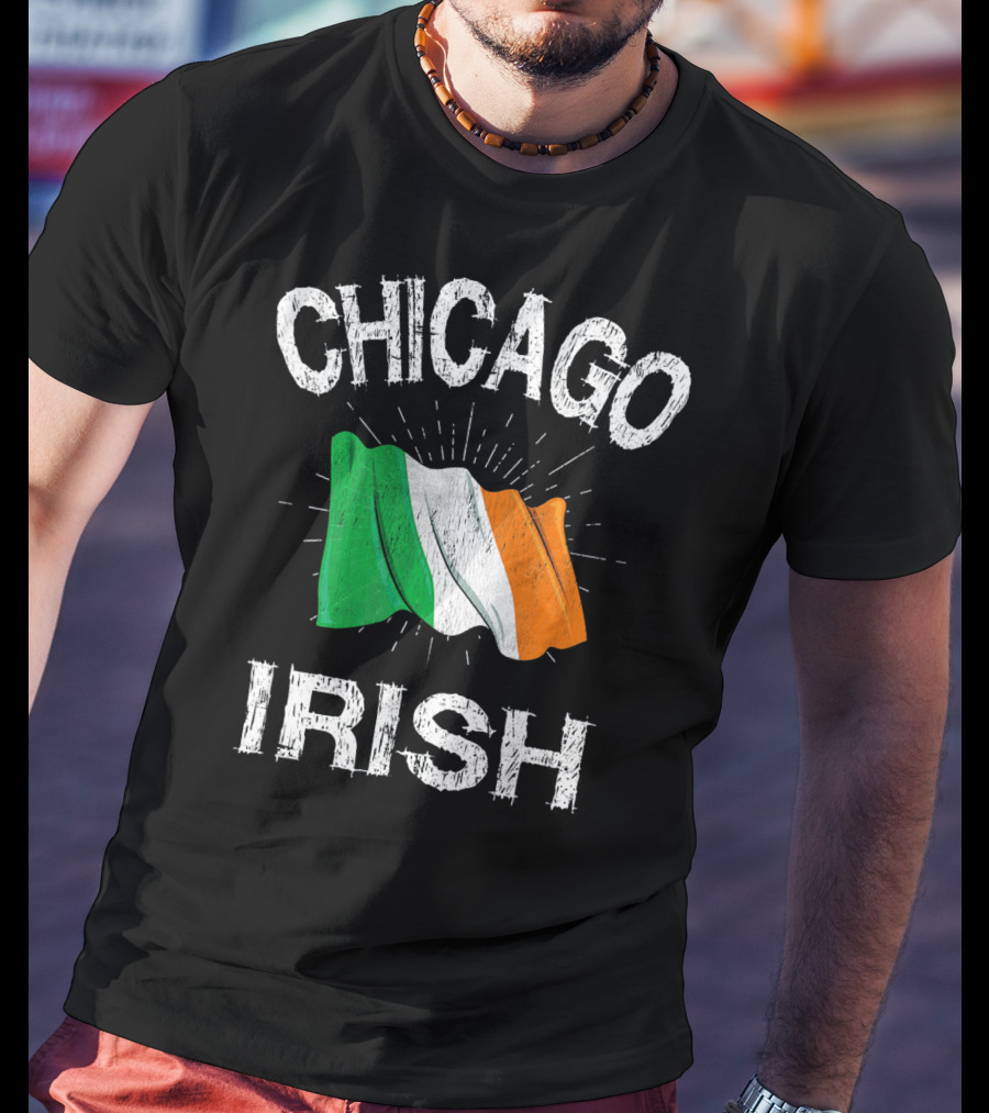 Chicago Irish Flag Retro St. Patrick's Day T-Shirt