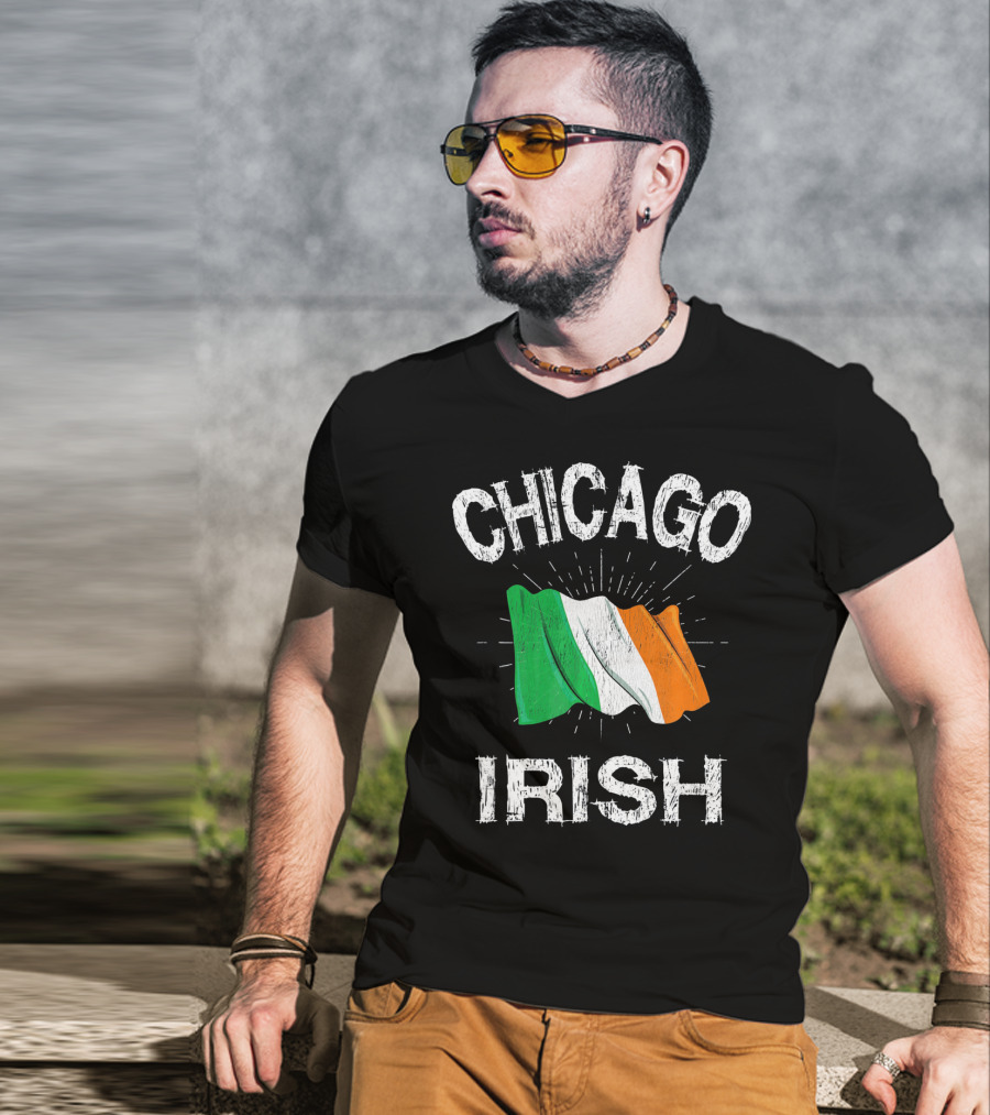Chicago Irish Flag Retro St. Patrick's Day T-Shirt