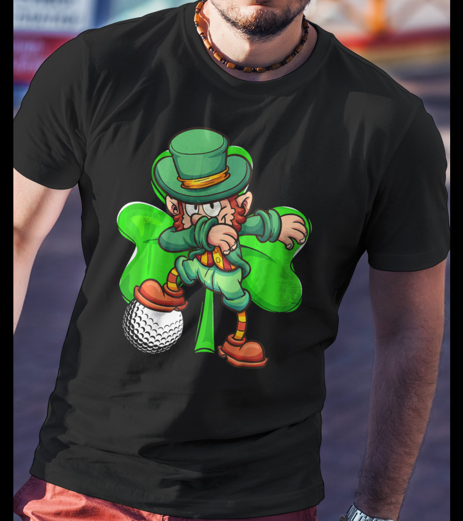 Dabbing Leprechaun Shamrock Golf Ball T-Shirt