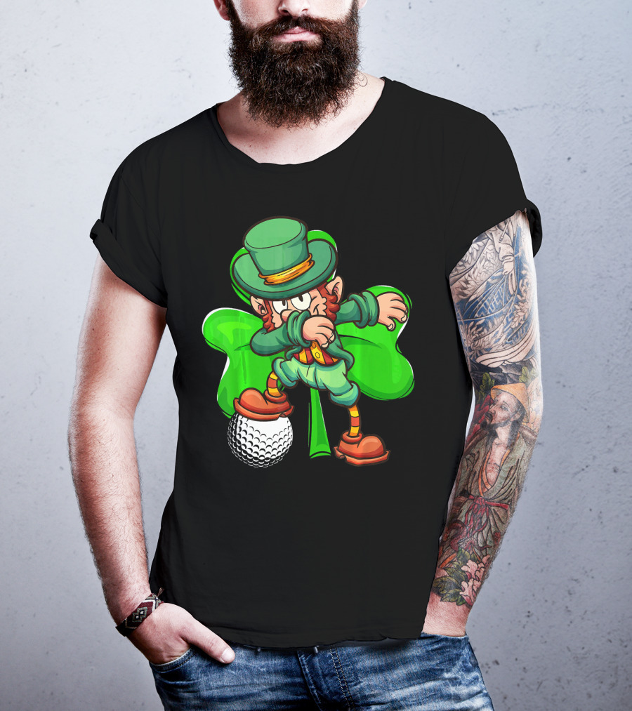 Dabbing Leprechaun Shamrock Golf Ball T-Shirt