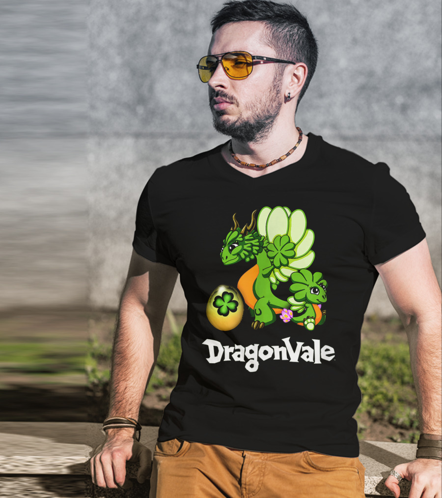 DragonVale Clover Dragon With Shamrock Egg T-Shirt