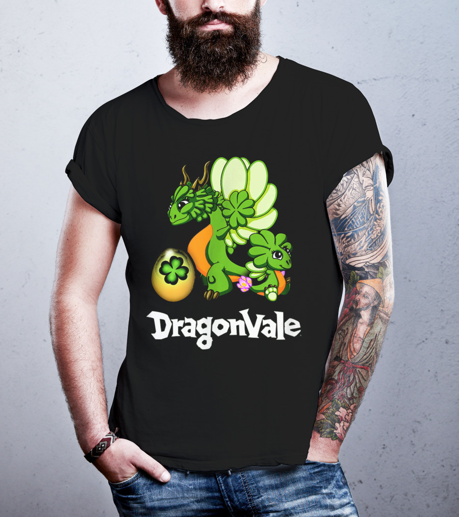DragonVale Clover Dragon With Shamrock Egg T-Shirt