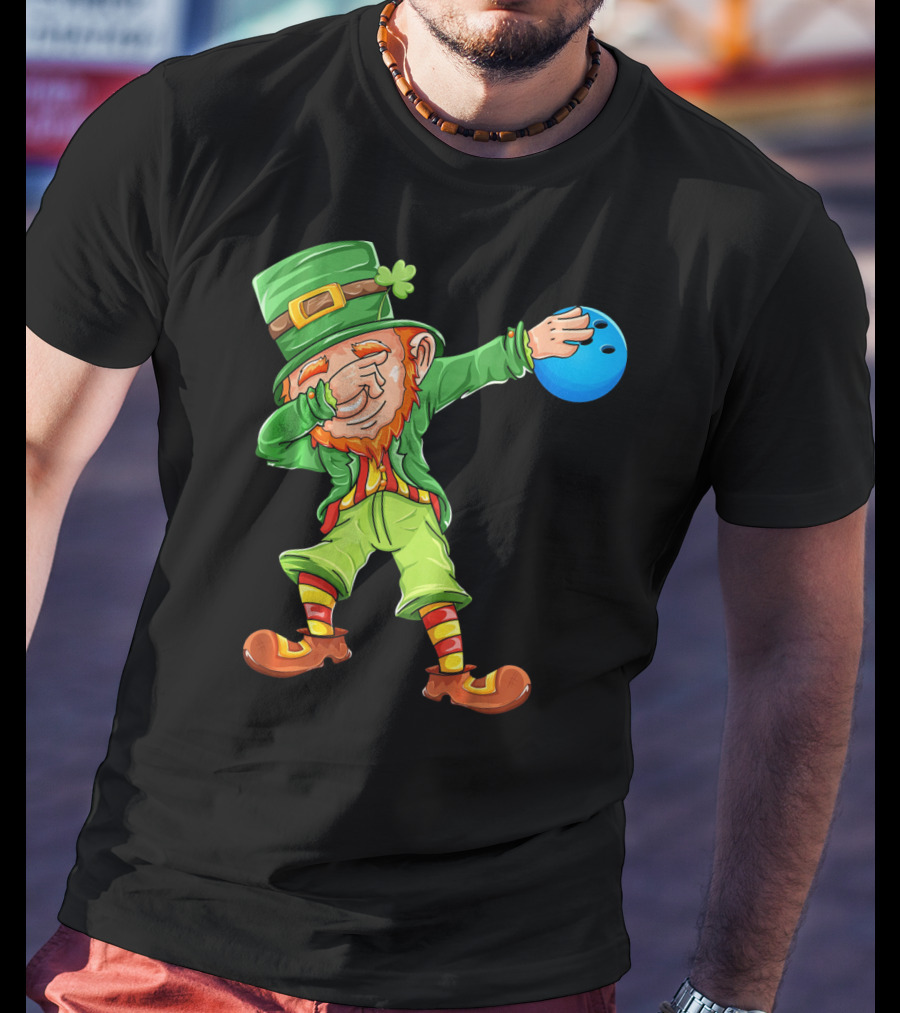 Dabbing Leprechaun Bowling St Patricks Day T-Shirt