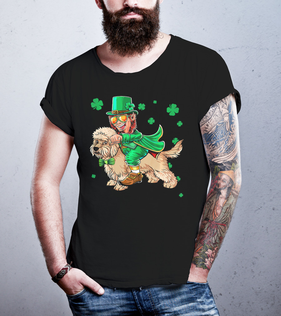Leprechaun Dandi Dinmont Terrier Shamrock St. Patrick's Day T-Shirt