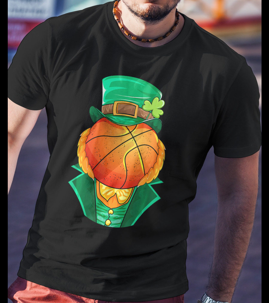 Leprechaun Basketball Head St Patrick's Day Irish T-Shirt