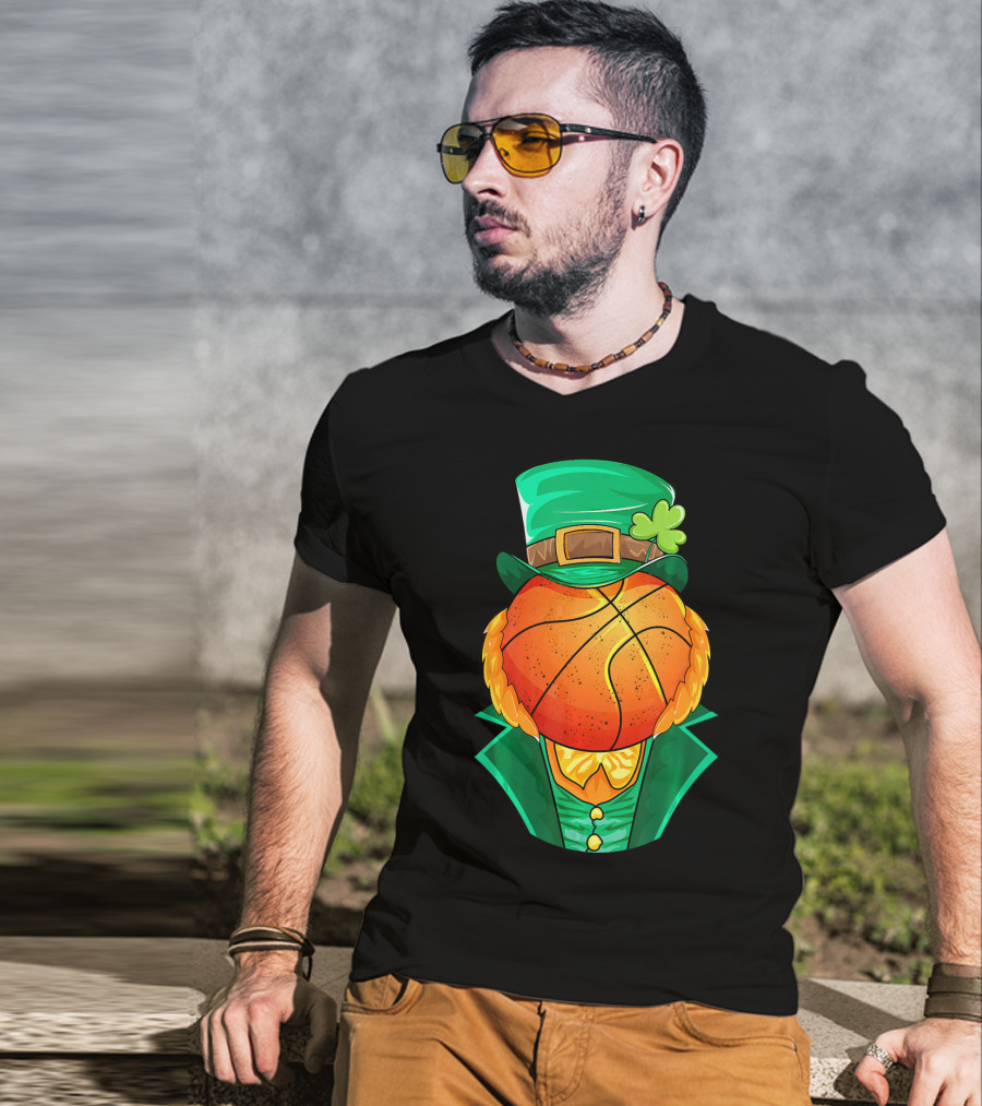 Leprechaun Basketball Head St Patrick's Day Irish T-Shirt