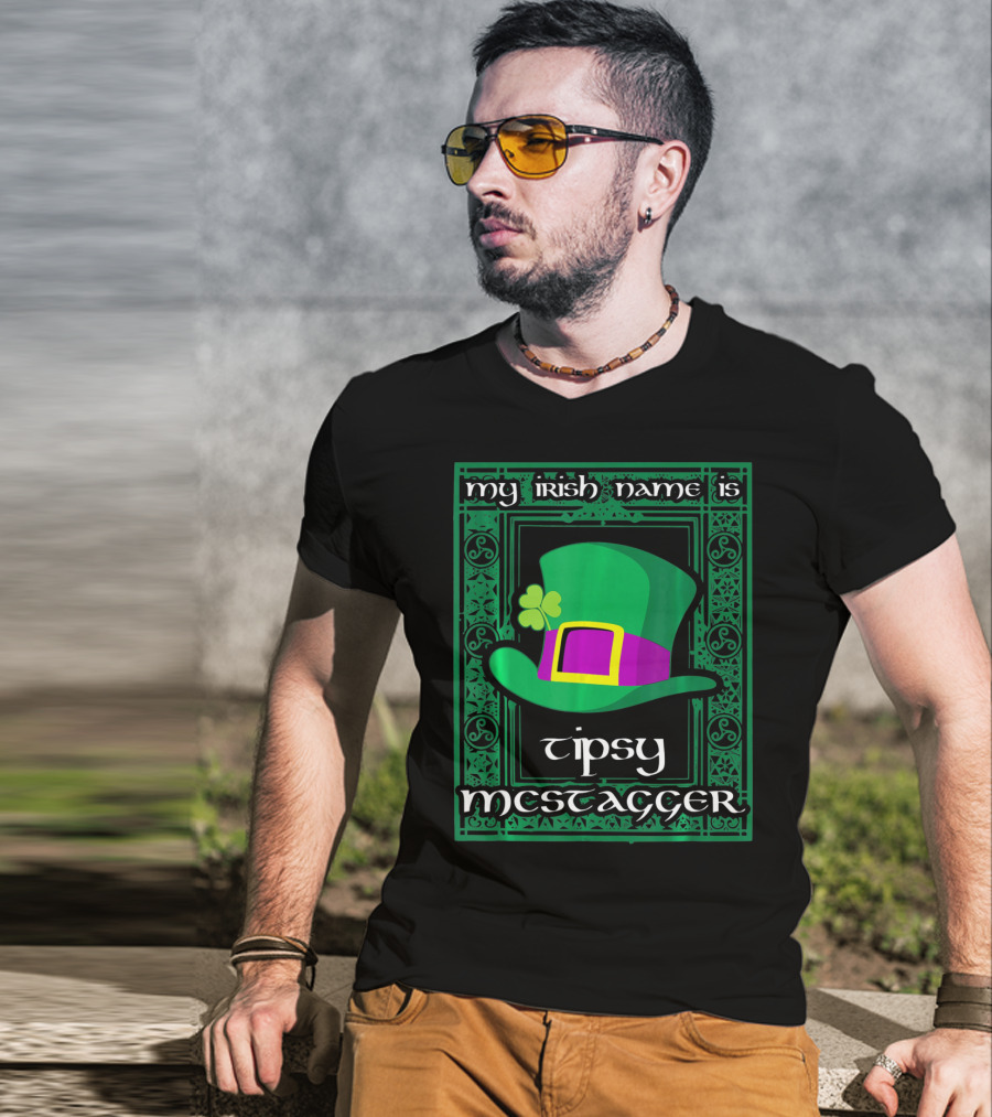My Irish Name Is Tipsy McStagger Clover Leprechaun Hat T-Shirt