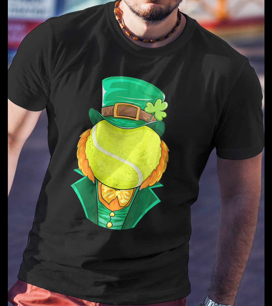 Leprechaun Tennis Ball Head St Patrick's Day Fun T-Shirt
