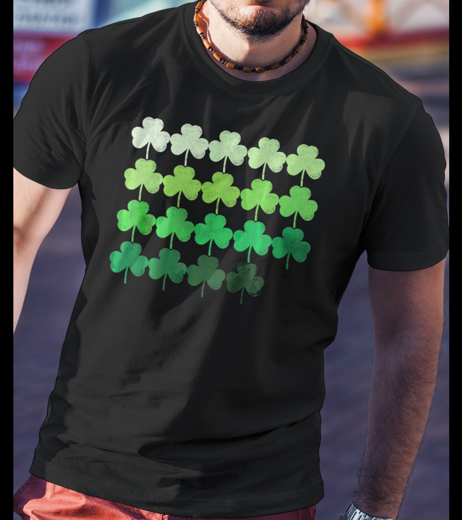 Shades Of Green Irish Shamrock Gradient T-Shirt