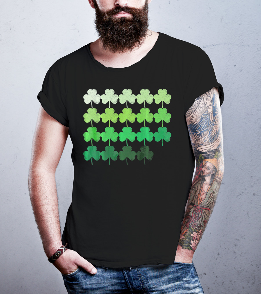 Shades Of Green Irish Shamrock Gradient T-Shirt