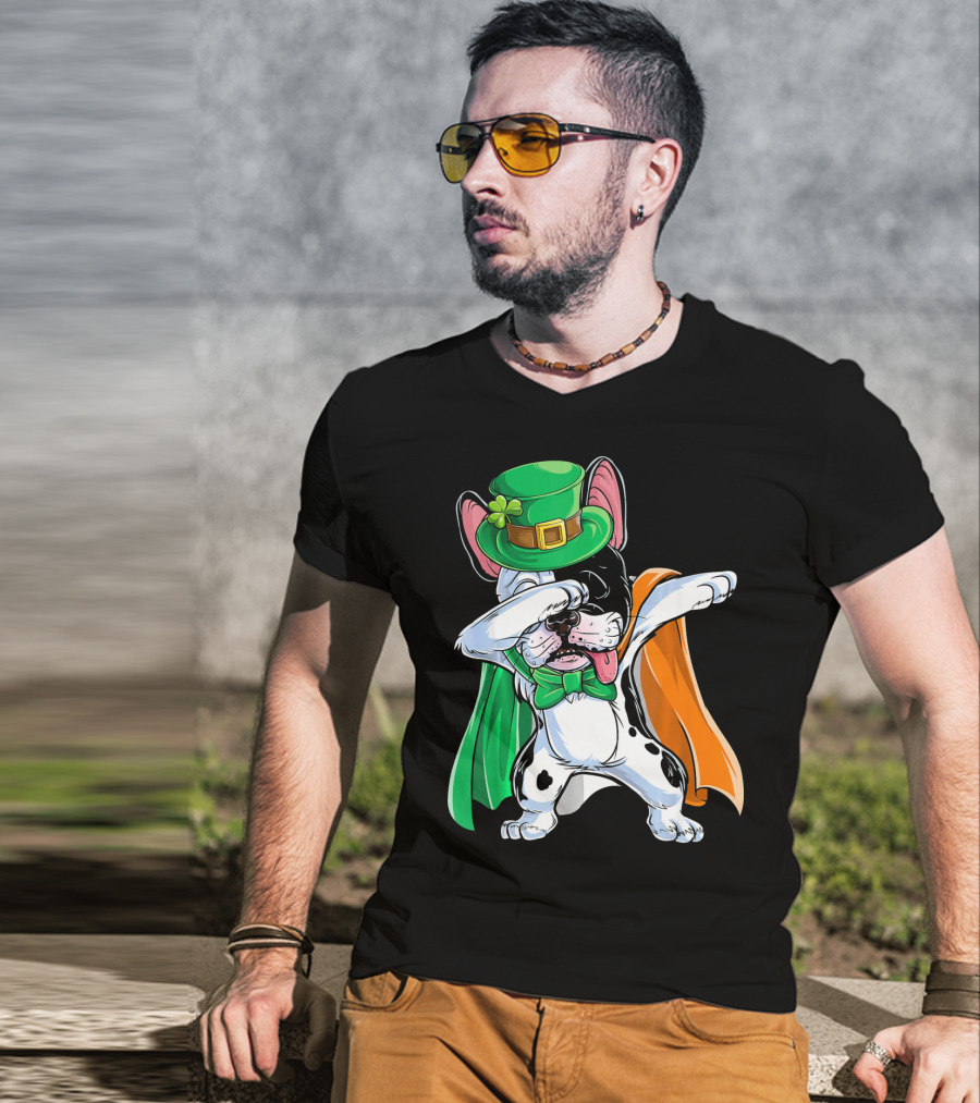 Dabbing French Bulldog St. Patrick's Day Leprechaun Costume T-Shirt
