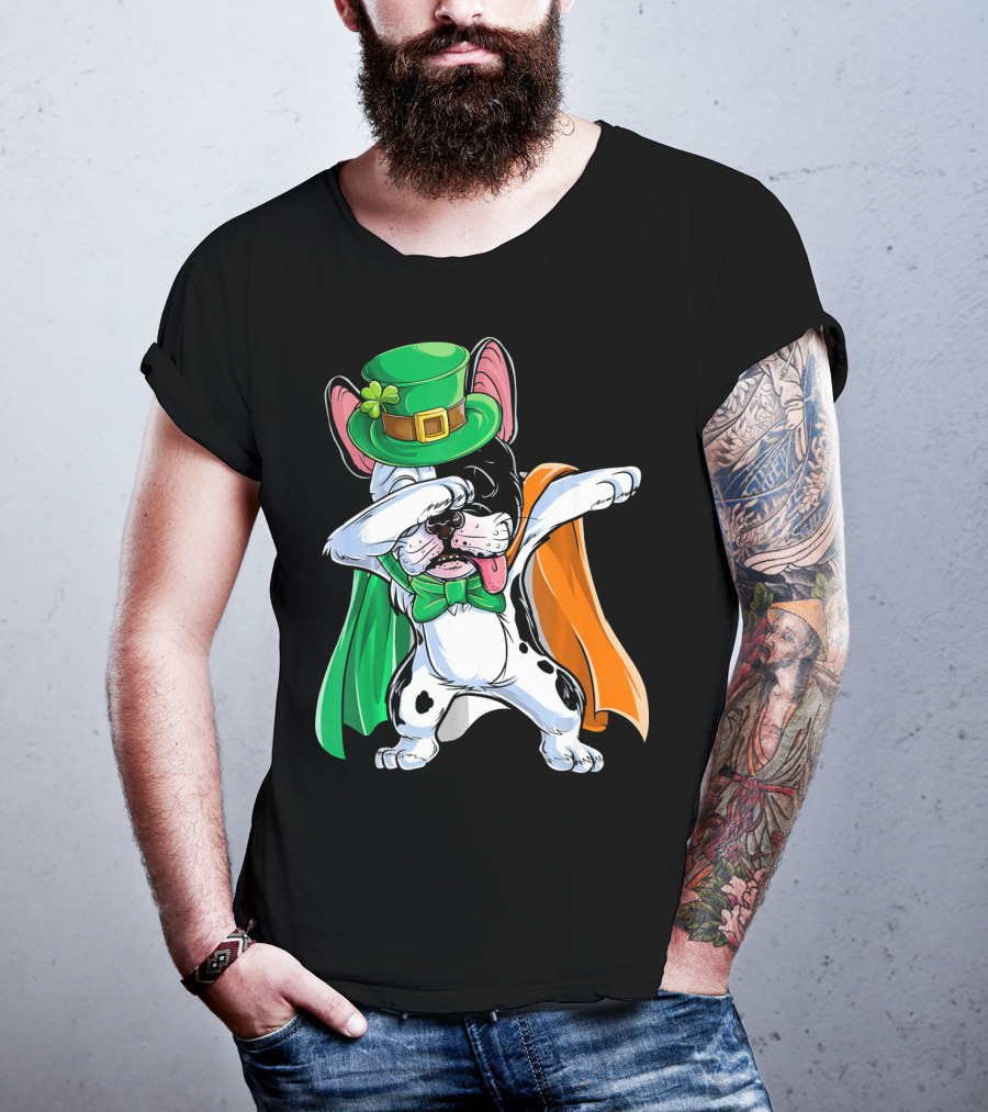 Dabbing French Bulldog St. Patrick's Day Leprechaun Costume T-Shirt