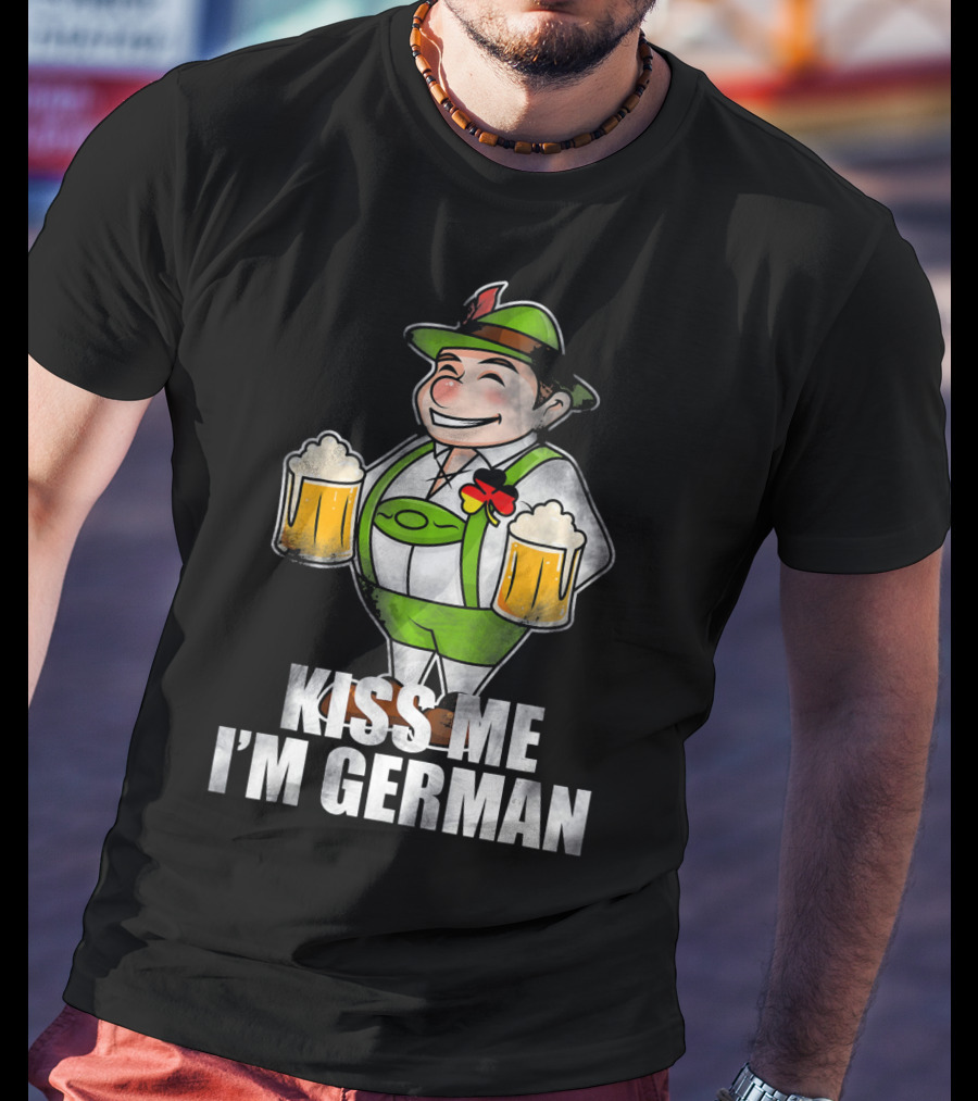 Kiss Me I'm German St Patrick's Day Lederhosen Beer T-Shirt