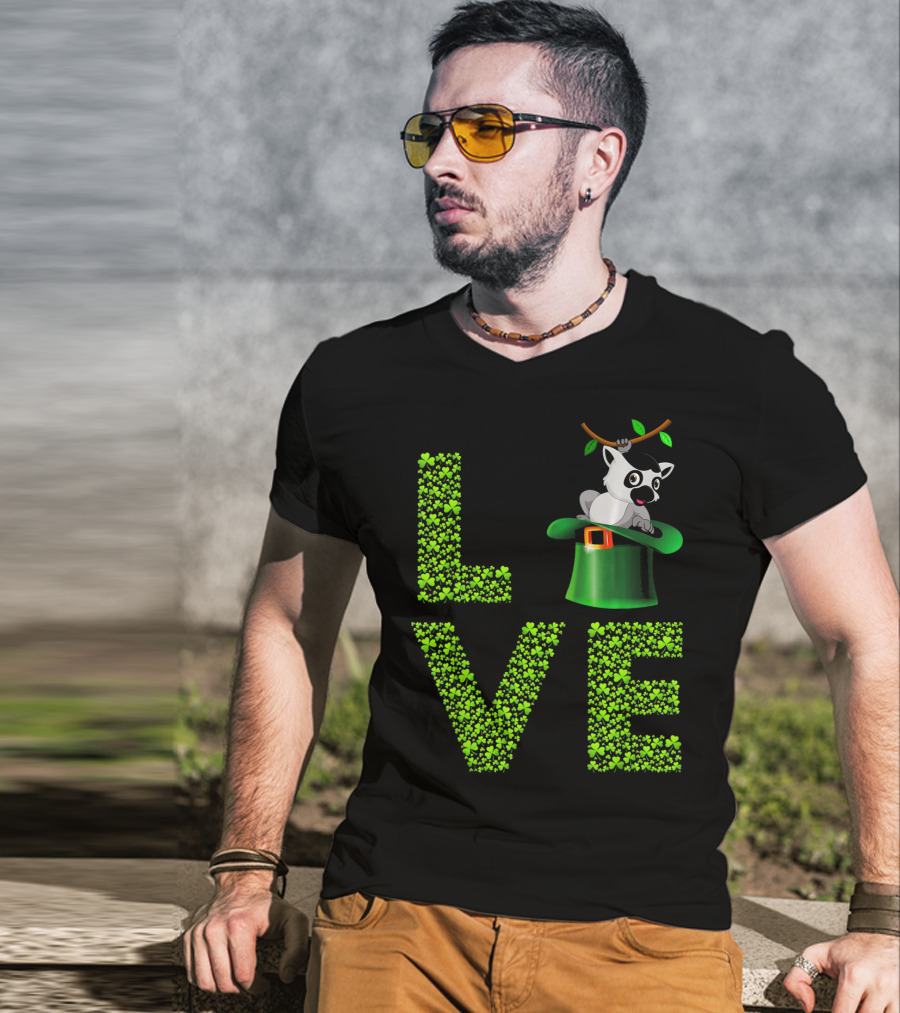 Love Lemur St Patricks Day Shamrock Hat T-Shirt