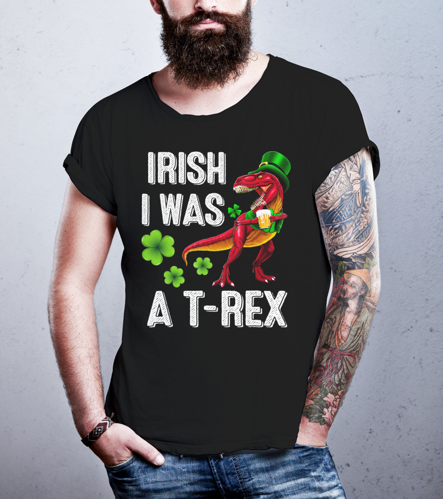 Irish I Was A T-Rex St Patricks Day Rex Irish Grawr T-Shirt