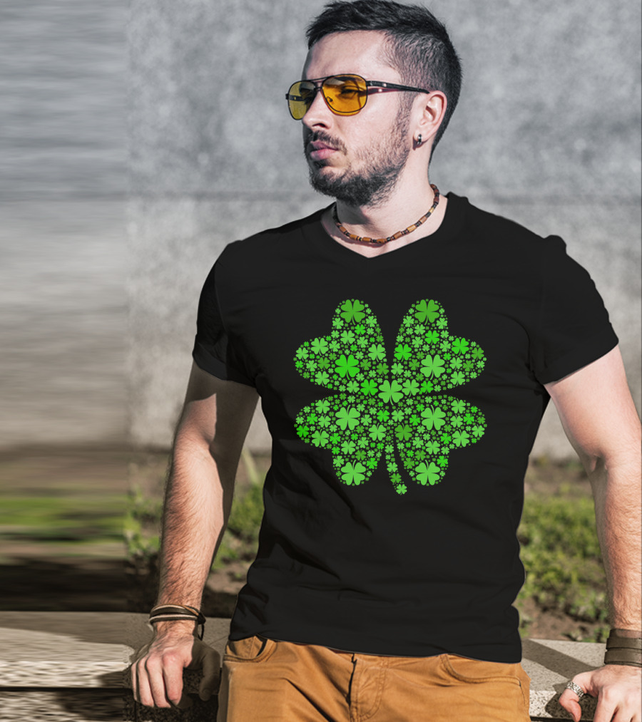 Lucky Four Leaf Clover St Pattys Day Shamrock Hoo T-Shirt