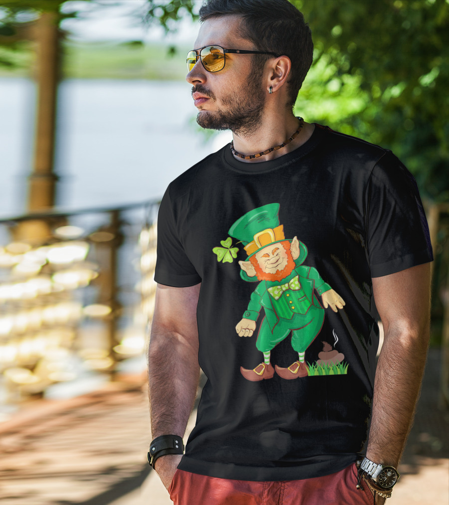 St Paddy Pooping Leprechaun Funny Saint Patrick's Day Humor T-Shirt