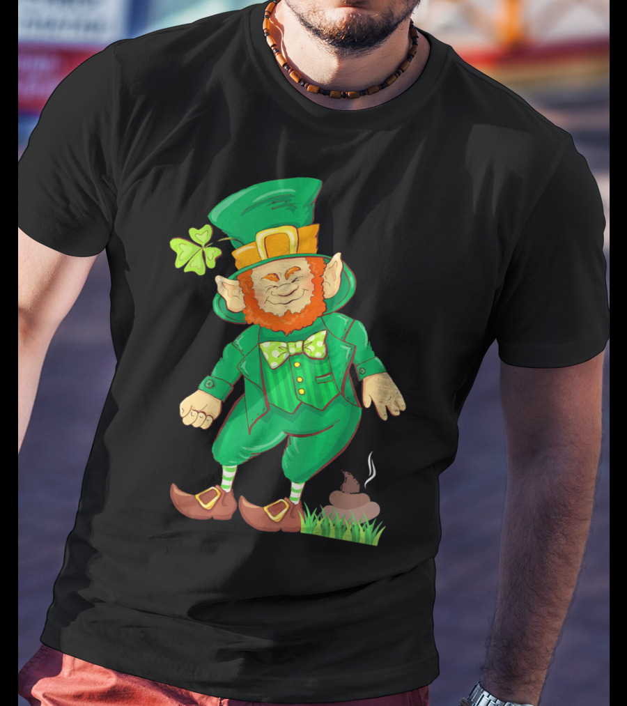 St Paddy Pooping Leprechaun Funny Saint Patrick's Day Humor T-Shirt