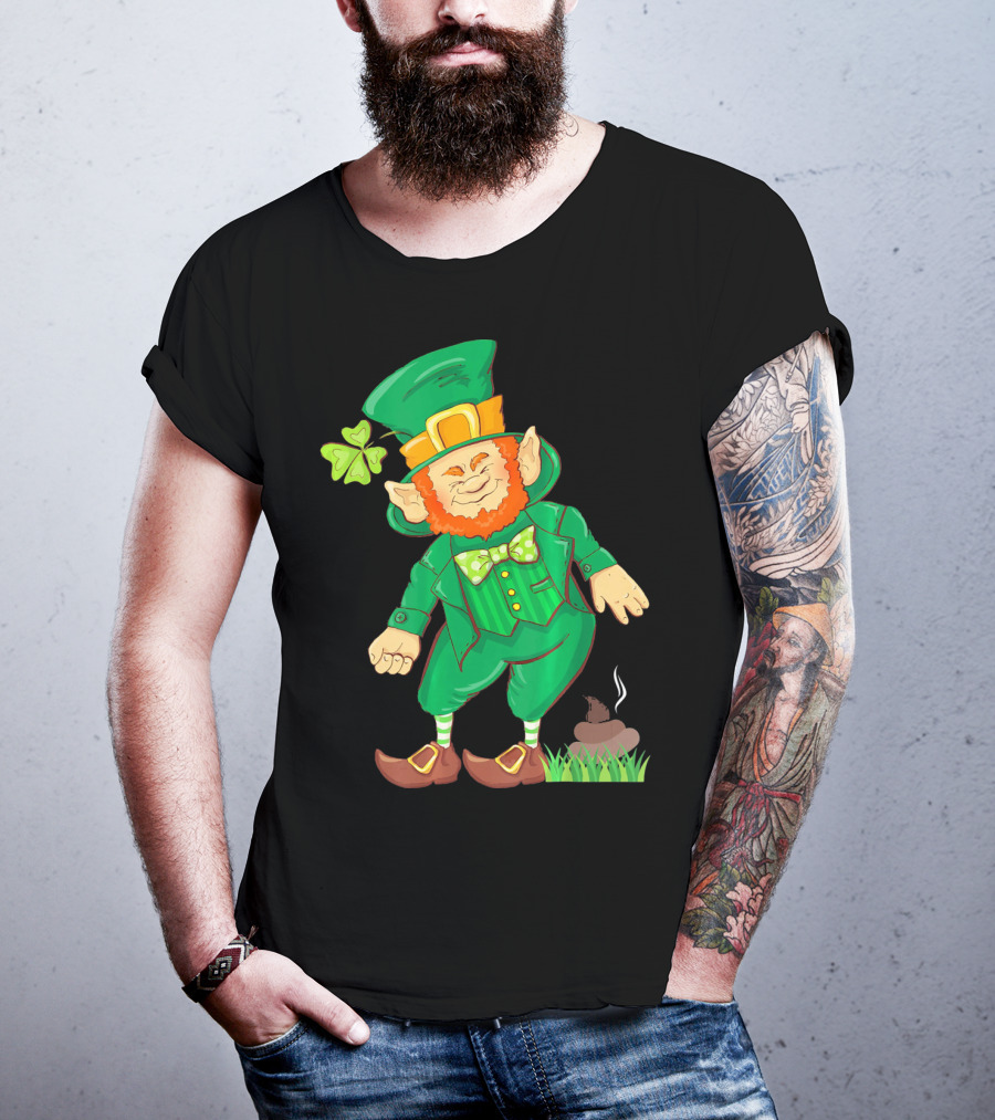 St Paddy Pooping Leprechaun Funny Saint Patrick's Day Humor T-Shirt