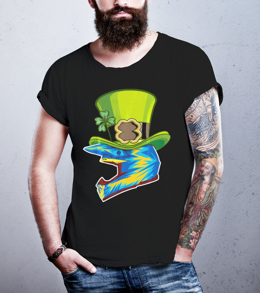 Motocross Leprechaun Shamrock Helmet T-Shirt