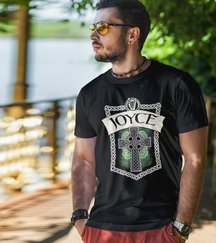 JOYCE Irish Name Celtic Knotwork And Cross T-Shirt