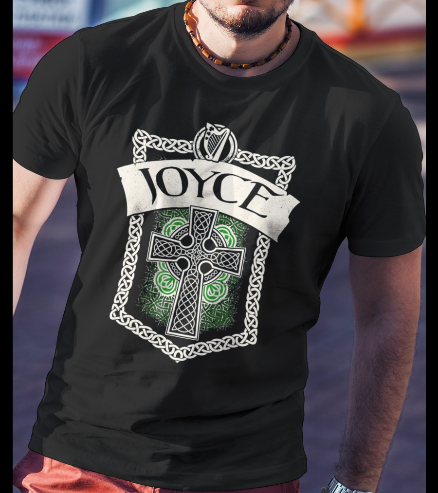 JOYCE Irish Name Celtic Knotwork And Cross T-Shirt